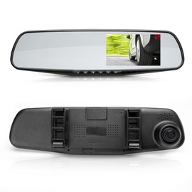 Dual Dash Cam Car Backup Camera | Car Recorder | Blackbox DVR | Rear Camera | Loop Security Camera | Waterproof Night Vision | Audio Recorder W Microphone | Micro SD Card | Full Color - HD 1080p- Pyle