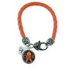 Sports Accessory Store Custom CRPS Awareness Ribbon Orange Leather Bracelet