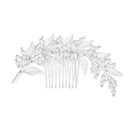 Abaodam 1pc Bridal Alloy Headdress and Rhinestone Elegant Hollow Leaf Hair Comb for Weddings Parties and Special Occasions for Brides and Bridesmaids