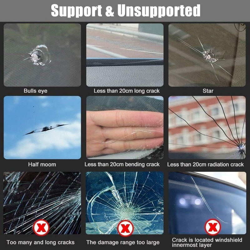 GLISTON Car Windshield Repair Kit for Auto Windscreen Chips and