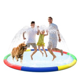 ODOSOLA 10.5 FT Large Splash Pad for Kids Ages 4-8, Non-Slip Baby Splash Pads for Toddlers, Oversized Kids Sprinklers for Yard, Heavy Duty Kid Pools Water Toys for Outdoor Family, Friends Summer Fun