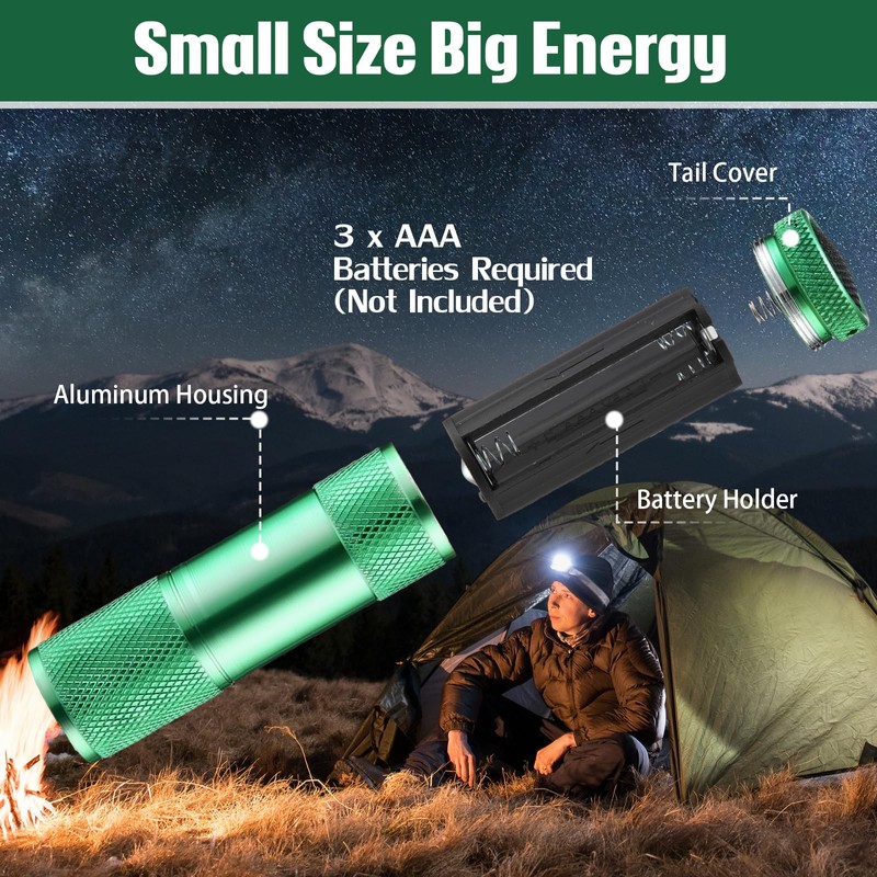 VIHOSE 20 Pcs Mini Flashlights Bulk, Bright Aluminum Handheld Flash
