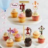 18Pcs Cross Cupcake Toppers - Religious Party Cupcake Toppers,Happy Easter