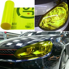DIYAH Fluorescence Yellow Vinyl Tint Film for Headlights, Tail Lights, Fog Lights – Self-Adhesive, Scratch-Resistant, Easy to Install, Universal Fit for Cars, SUVs, Trucks (12 X 48 Inches)