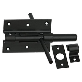 Bolt Lock, Door Bolt, Gate Bolt, Lock Bolt 100/16 on Both Sides, Black Powder Coating