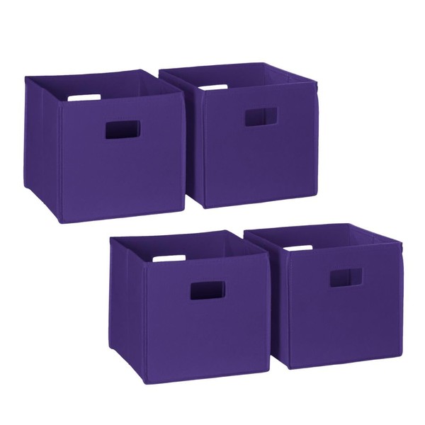 RiverRidge Folding Storage Bins with Handles Dark Purple Cube Storage