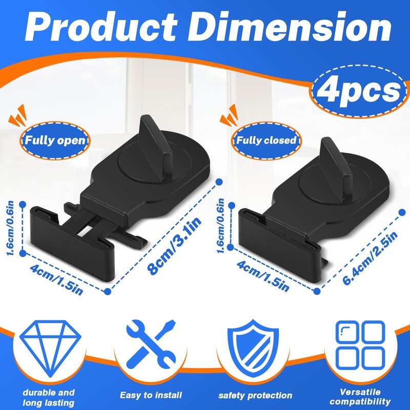 LELE LIFE Sliding Window Locks, Security Window Lock Adjustable Iron