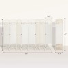 8 Panel Traditional Art Folding Room Divider Portable White Wave