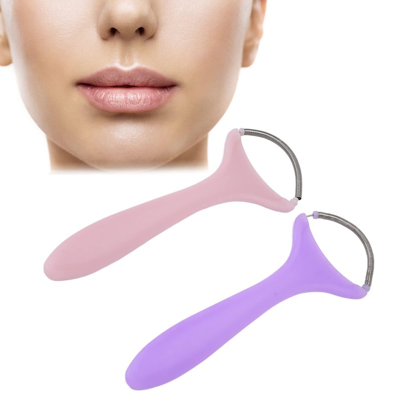 Agatige 2PCS Spring Facial Hair Remover, Manual Portable Threading Face