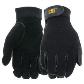 CAT CAT012201M Black Reversed Pigskin Palm Gloves, Medium
