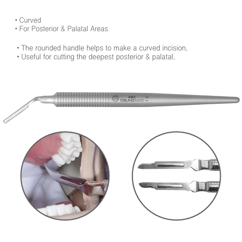 Dental Scalpel Handle, Angled, Size 3 -SHC