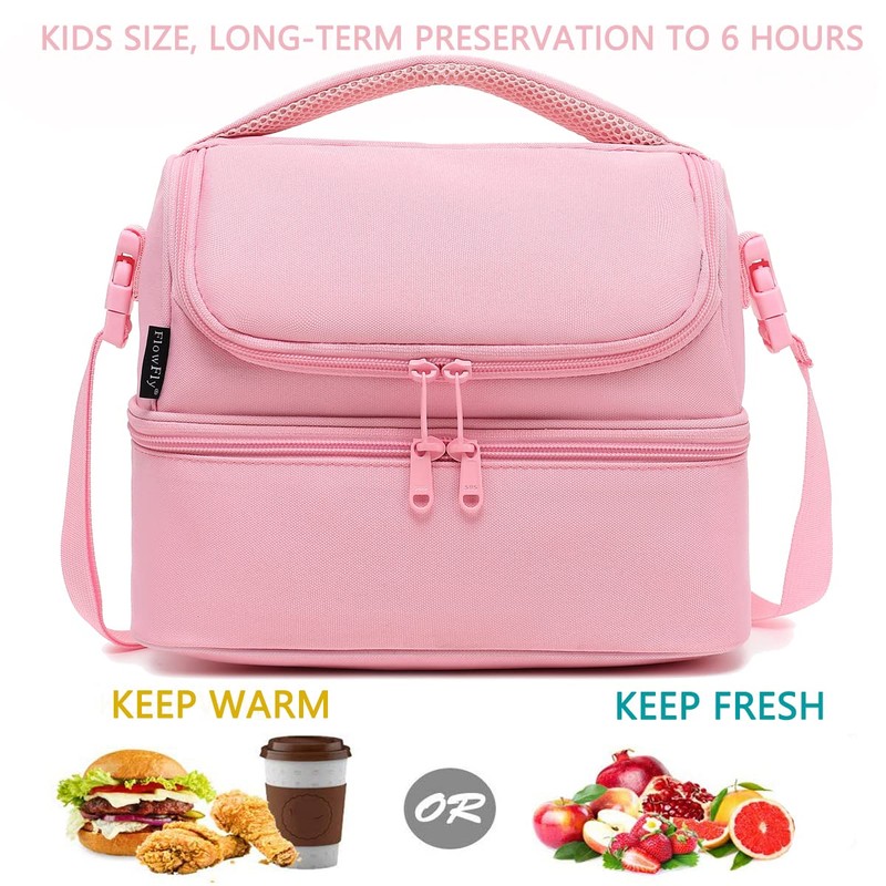 FlowFly Double Decker Cooler Insulated Lunch Bag Large Tote for