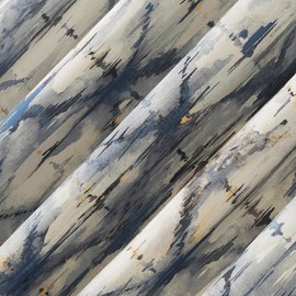 No. 918 Kade Geometric Watercolor Energy Saving Rod Pocket Curtain Panel, Gray, 54" W x 84" L (1 Panel)