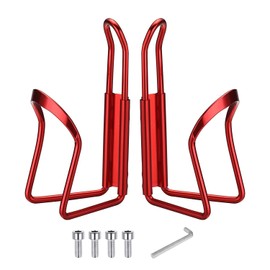 Water Bottle Cages Holder, Lightweight Classic Aluminum Alloy Bicycle Water Bottle Holder Cages Brackets for All Types of Bikes Road Cycling and Mountain Bike (2 Pack- Drilled Holes Required)