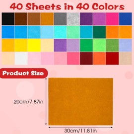 JYUHA 40 PCS A4 Coloured Felt Fabric Sheets, 30x20cm Felt Fabric Squares with 100 PCS 15mm Soft Pompoms 300 PCS Wiggle Googly Eyes 2 Pack Sewing Accessories for DIY Crafting Sewing