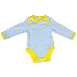 Beaming Baby 100% Organic Cotton Bodysuit. Long Sleeve, Envelope Neck Unisex Baby Vest, Suitable for Baby Boys & Baby Girls. For Babies with Eczema & Sensitive Skin. Star (Newborn)