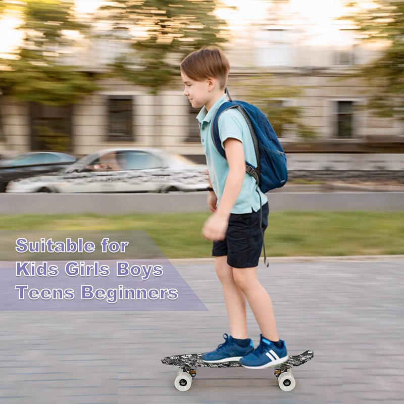 UNI-SUN Cruiser Skateboard 22 Inch Mini Cruiser Board for Kids