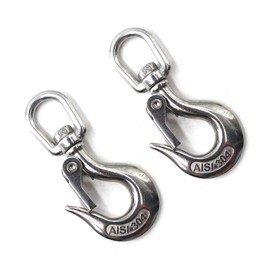 304 Stainless Steel Lifting Hook Heavy Duty Lifting Safety Hook Rotatable WLL 150 KG (Pack of 2)