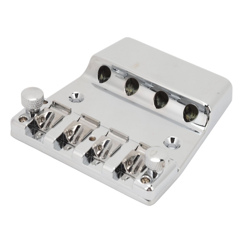 Electric Bass Bridge Replacement 4 Strings Height Adjustable Zinc Alloy