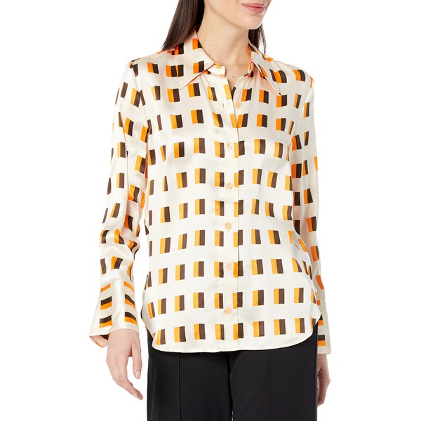 EQUIPMENT Women's Quinne No Pocket Top in Crème Brulee Multi