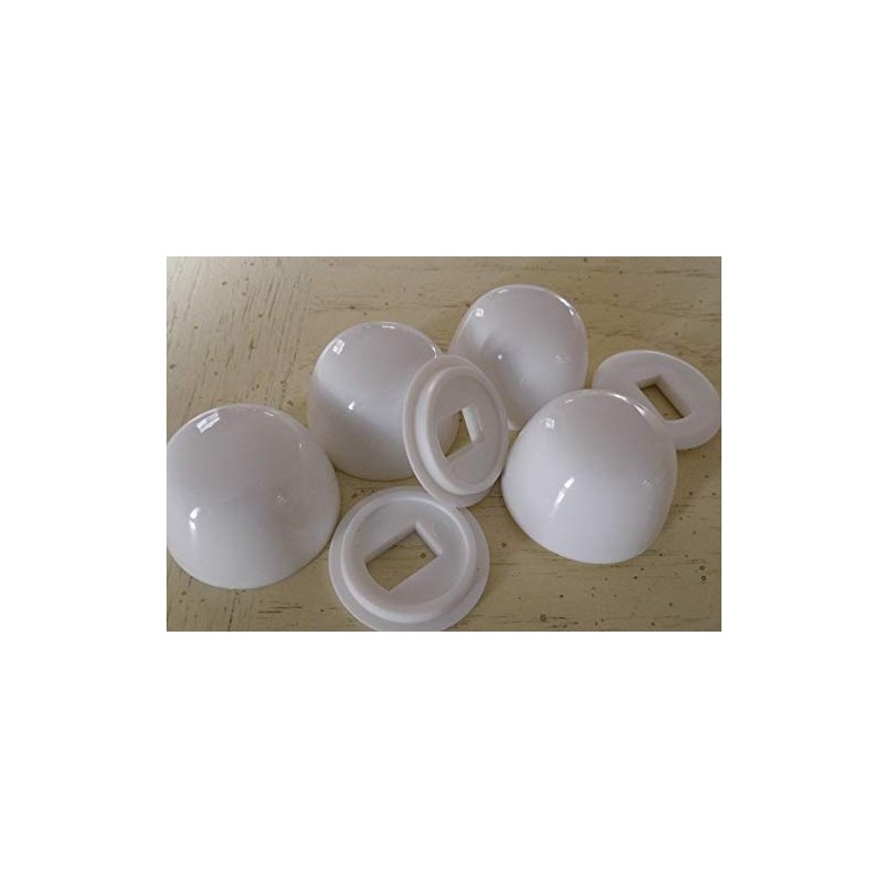 Round Dome Caps for Toilet Floor Bolts, Easy Snap-On, Bright