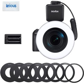 Godox RING72 Macro LED Ring Light, with 8 Lens Adapter Rings, 5600K Color Temperature Compatible with Sony Canon Nikon DSLR Camera
