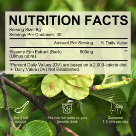 Alliwise Slippery Elm Bark Powder 240g,Pure Slippery Elm Powder Natural Herbal Supplement Supports Intestinal Mucous,Helps Soothe The Throat and Coughing, Non-GMO, Gluten Free, Vegetarian Friendly