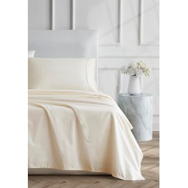 Linen Closet Luxury Cotton 400 Thread Count Ultimate Cotton Percale 3-Piece Sheet Set, Twin, Ivory