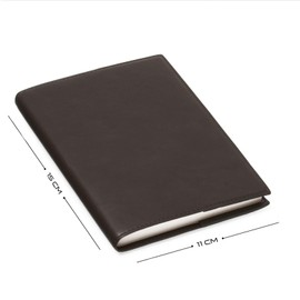 Aum Journals A6 Refillable Journal - Small Leather Pocket Journal Notebook - 164 RULED, Eco Friendly Pages Classics - Black