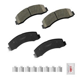Fraxle Front Ceramic Brake Pads Set with Hardware For 2010-2021 Ford Expedition, 2010-2020 F-150, Lincoln Navigator All Trim Levels