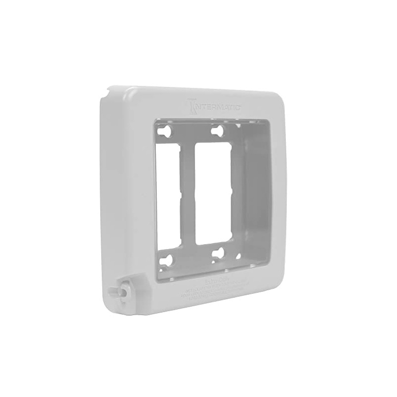 Intermatic WP7200W Low-Profile Extra-Duty Weatherproof 2-Gang Cover, White - Expandable