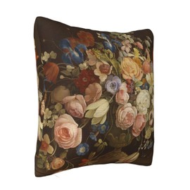 NBFKDO Elegant Vintage Floral Rose Victorian Decorative Throw Pillow Covers Soft Square Pillowcases Cushion for Living Room Sofa Bedroom Farmhouse Home Decor 22"X22"