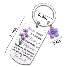 XzmaaoX Thank You Gifts for Women Farewell Gifts for Coworkers Retirement Gift for Woman Unique Purple Keychain Going Away Gift for Colleague Boss Friend Birthday Christmas Small Present