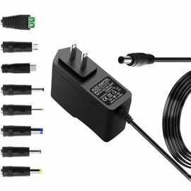9V 1A AC Adapter with 8 Tips 9 Volt 1Amp 9W Power Adapter AC 100V-240V to DC 1000mA 800mA 500mA 0.8A 0.5A Power Adapter Transformer DC 9V Power Cord Wall Charger