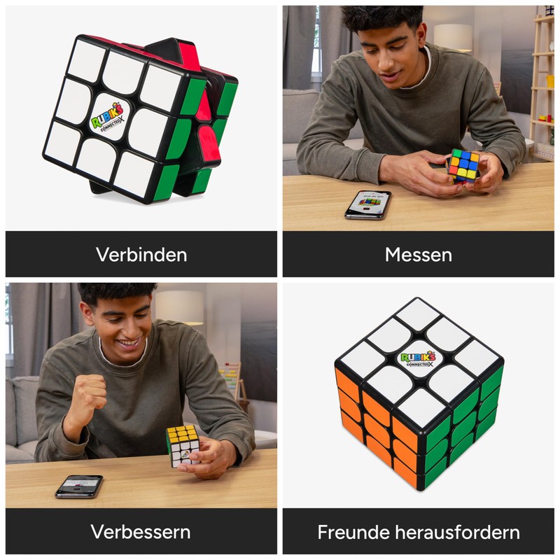 Rubik's ConnectedX Electronic 3x3 Cube for Beginners and Professionals, Bluetooth