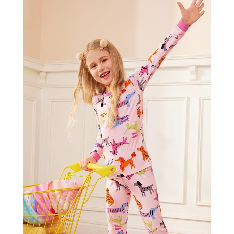 Bamboo Viscose Toddler Girls Kids Pajama Sets 6-7T Snug fit