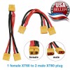 Amass XT60 Parallel Y Splitter Adapter Cable Extension 14AWG 3.35" USA