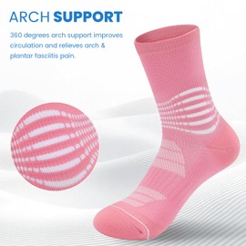 IRAMY Crew Compression Socks for Women Men with Ankle Arch Support Plantar Fasciitis Relief 6 Pairs