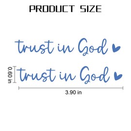 2PCS Trust in God Car Rearview Mirror Decal, Auto Rear View Mirror Vinyl Decal, Decorative Vehicle Window Self Affirmations Stickers Accessories, Universal for RV, SUV, Truck (Blue)