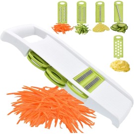 NACOLUS 5 in 1 Mandoline Slicer Vegetable Mandolin Multi Blade Potato Green