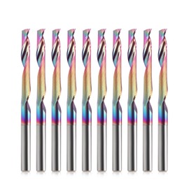 Milling cutter, CNC mill, end mill, wood cutter, CNC milling cutter, solid carbide aluminium cutter, single-edge cutter with 3.175 mm shank x 22 mm cutting length, DLC coating cutter, CNC end mill for