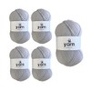 Korbond DK Light Grey Yarn - 5 x 100g Acrylic