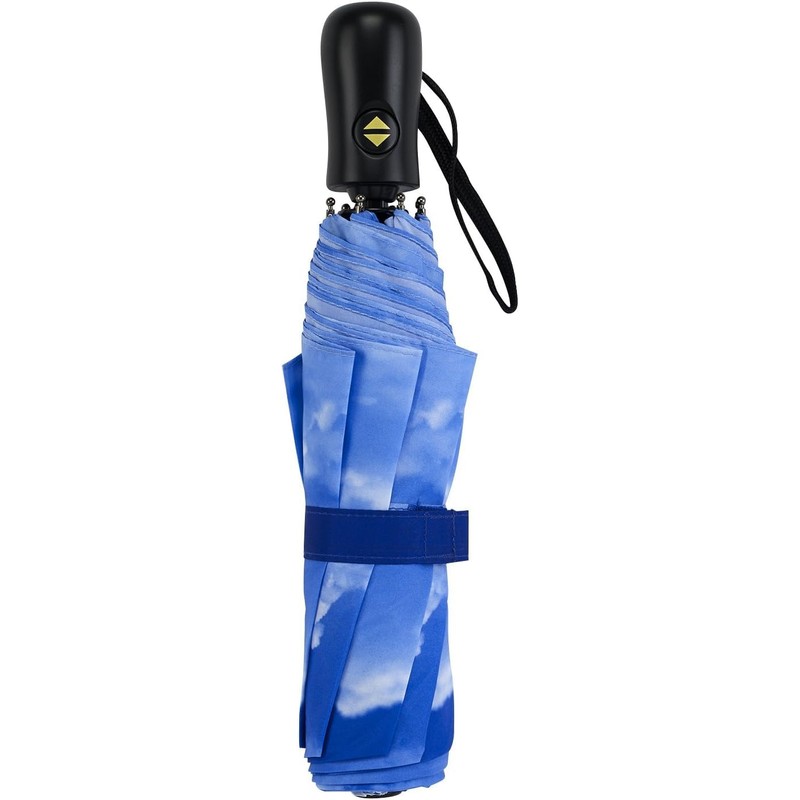 DUA GAL Clear Skies Folding Umbrella Auto Open Close Fiberglass