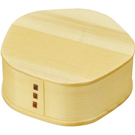 Yamako 802296 Shiramatsu Wappa Lunch Box, Flowers, Approx. 4.9 x 2.0 inches (12.5 x 5 cm), Natural