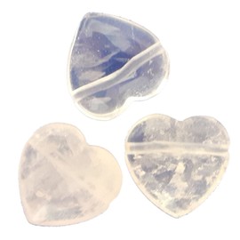 Gemstone Heart Pendant 30 mm | Gemstone Heart Pendant Large | Gemstone Jewellery Heart Pendant for Girls and Women, Gemstone, rock crystal