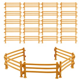 HSLXBY 60 Stück Pferdezaun Spielzeug, Kunststoff Farm Zaun, Corral Fechten Panel Zubehör, Miniatur Zaun Bauernhof Spielzeug, DIY Pferd Corral Fechten Zubehör, Kinder Pädagogisches Geschenk