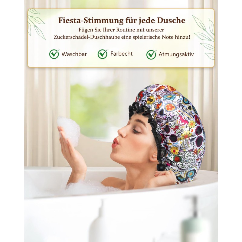 mikimini Shower Cap for Long Hair, Waterproof XL