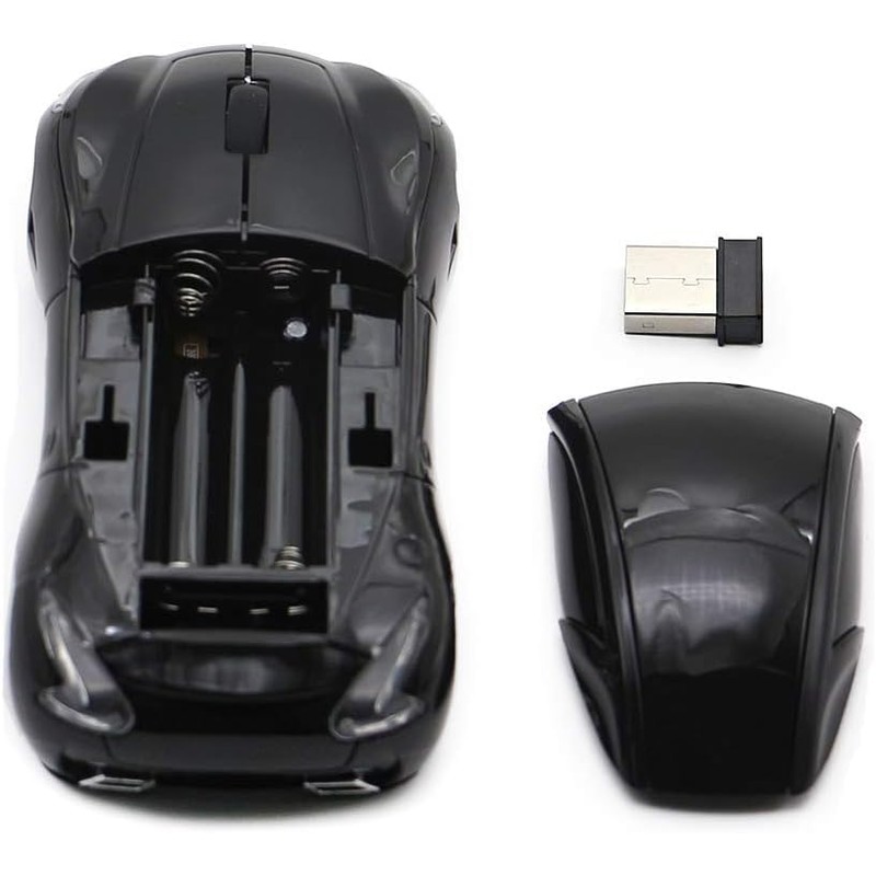 Certified Race Car Wireless Mouse Sports Car Shaped 2.4GHz LED