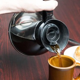 TrueCraftware- 64 oz. Coffee Decanter Stainless Steel Base Polycarbonate Body with Black Plastic Handle Commercial Grade- Coffee Carafe Easy Pour Coffee Decanter Perfect for Cafes Home and Restaurant