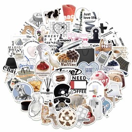 Minimalism Sticker Black and White Sticker Set 55 Pieces Aesthetic Decoration for Car Laptop Skateboard Bicycle Moped Motorcycle Bicycle Computer Suitable for Adults Children